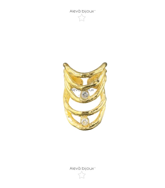 Anello Wave 5 Onde e Zirconi