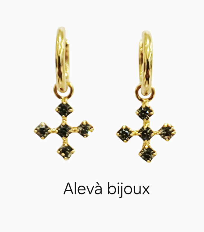 Orecchini SILVIA modello Cross Grigio fumee