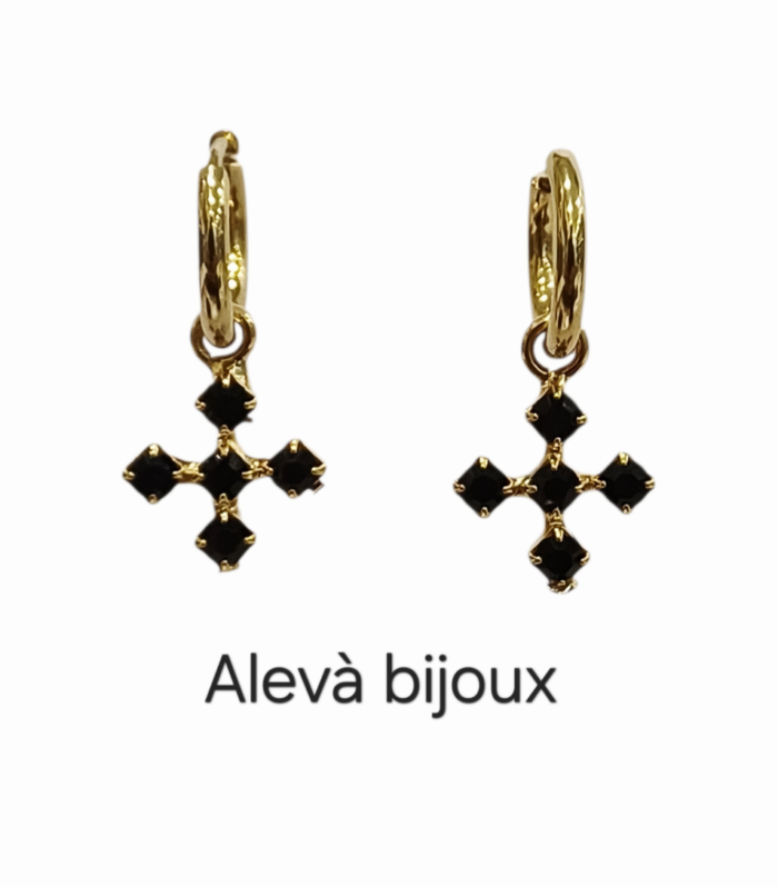 Orecchini SILVIA modello Cross Nero