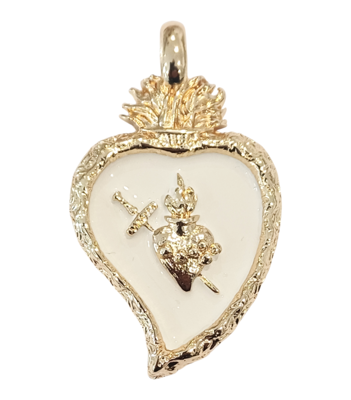 Ciondolo Cuore Sacro Oro lucido