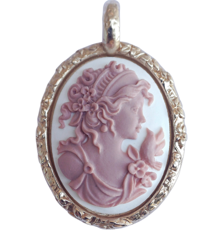 Ciondolo Cammeo Oro - Rosa