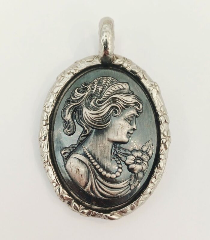 Cameo Pendant Antique Silver