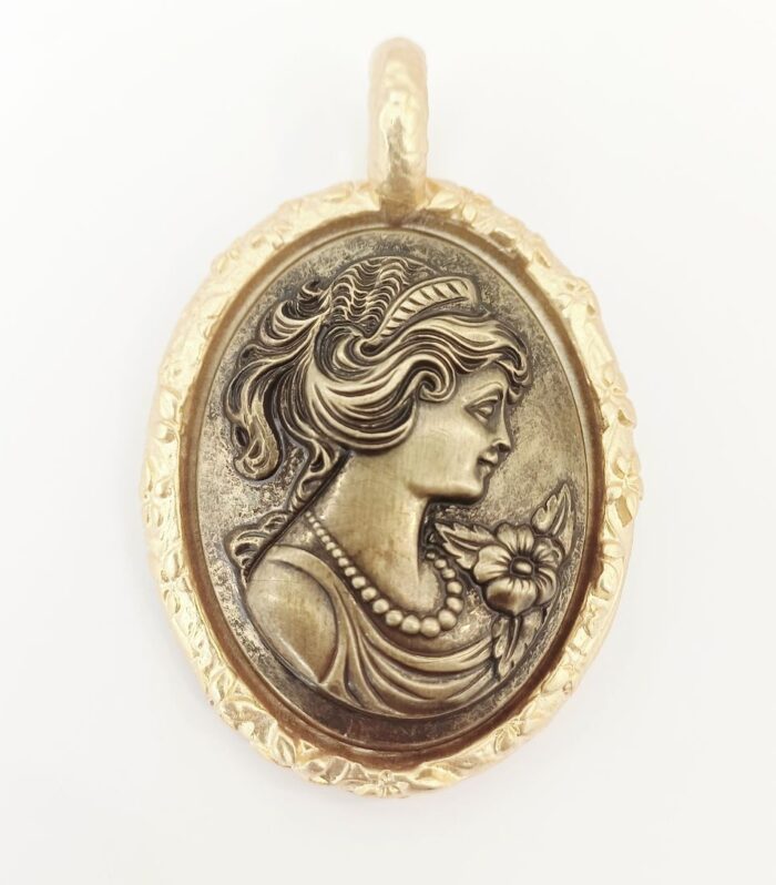 Cameo Pendant Antique Bronze