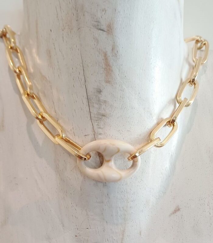 Veronica gold necklace - ivory knot
