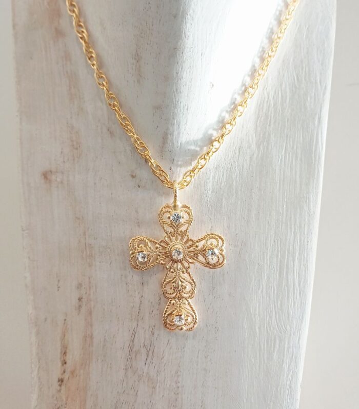 Ciondolo Croce Filigrana oro