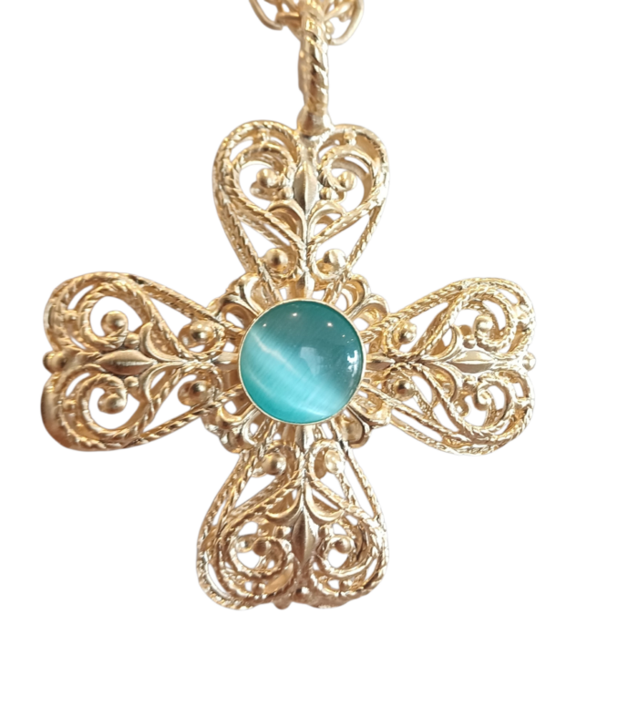 Delphi-Kreuz-Anhänger aus Gold