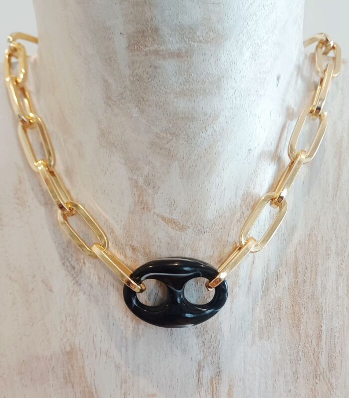 Veronica gold necklace - black knot