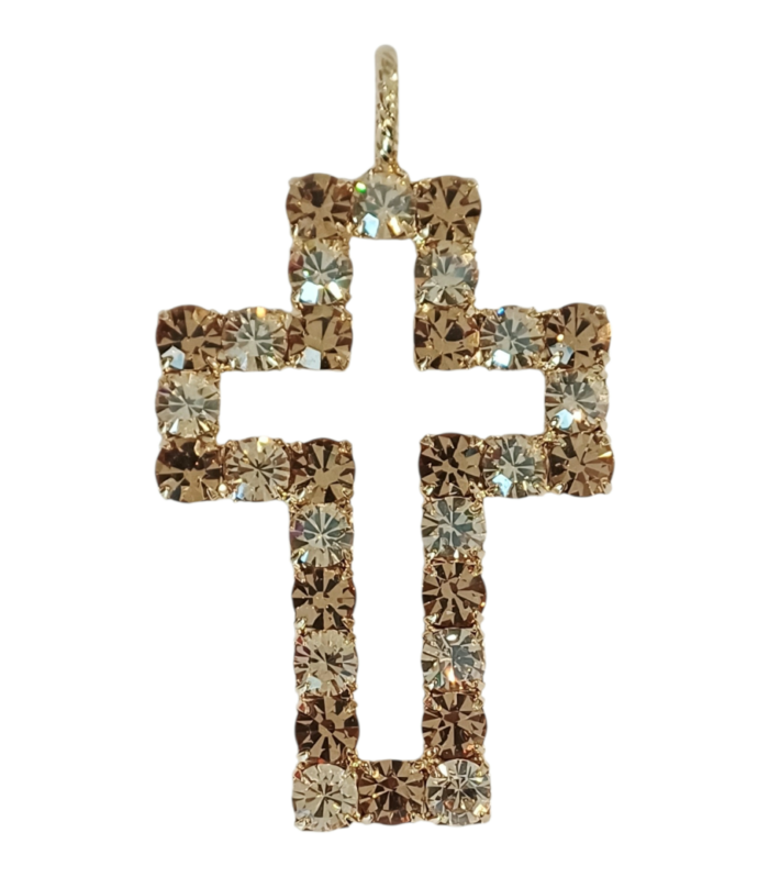 Anhänger Kreuz Dämmerung Topas fumee - Champagner