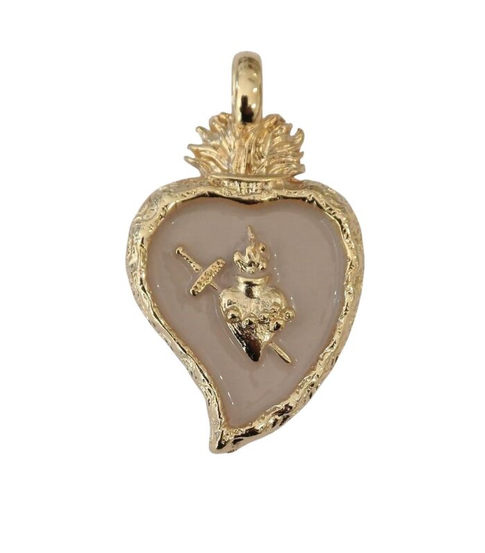 Ciondolo Cuore Sacro Oro lucido