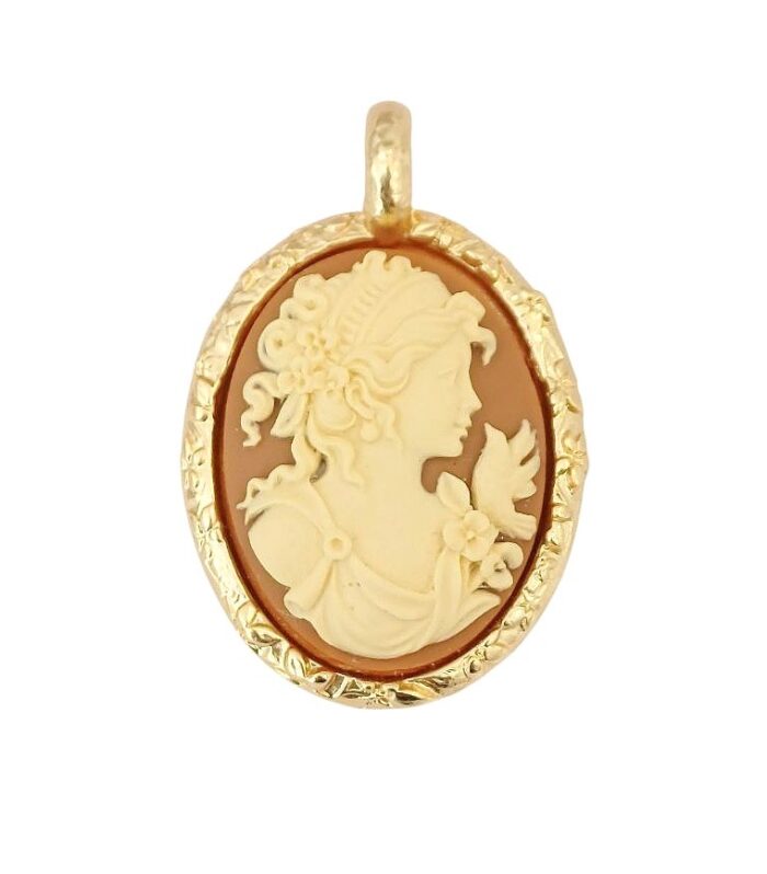 Ciondolo Cammeo Oro - col Moka (Cappuccino)