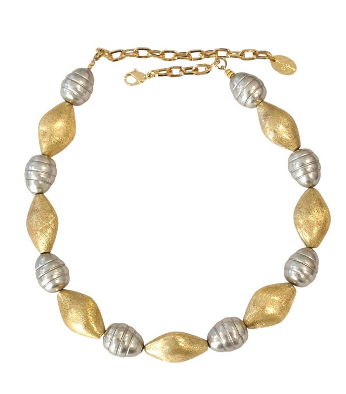 Collana Perle "Paola" silver & pepite oro