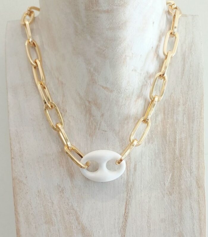 Collana Veronica oro - nodo bianco