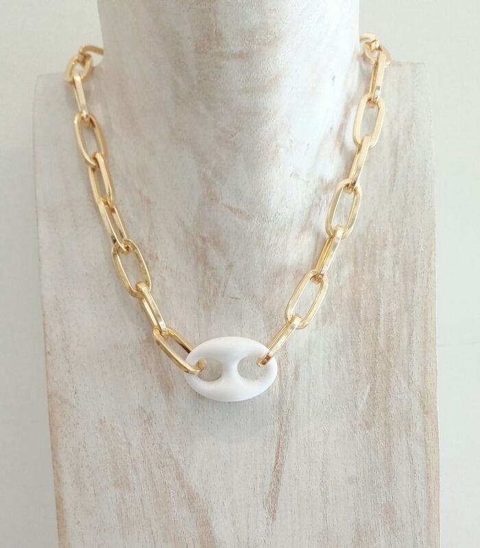 Collana Veronica oro - nodo bianco