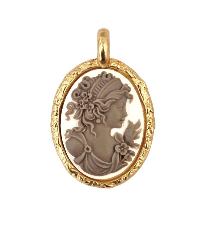 Ciondolo Cammeo Oro - Grigio